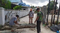 Pengerjaan pembangunan jalan dan parit di Jln Darussalam Kelurahan Bukit Cermin,Sabtu (23/9/2023)